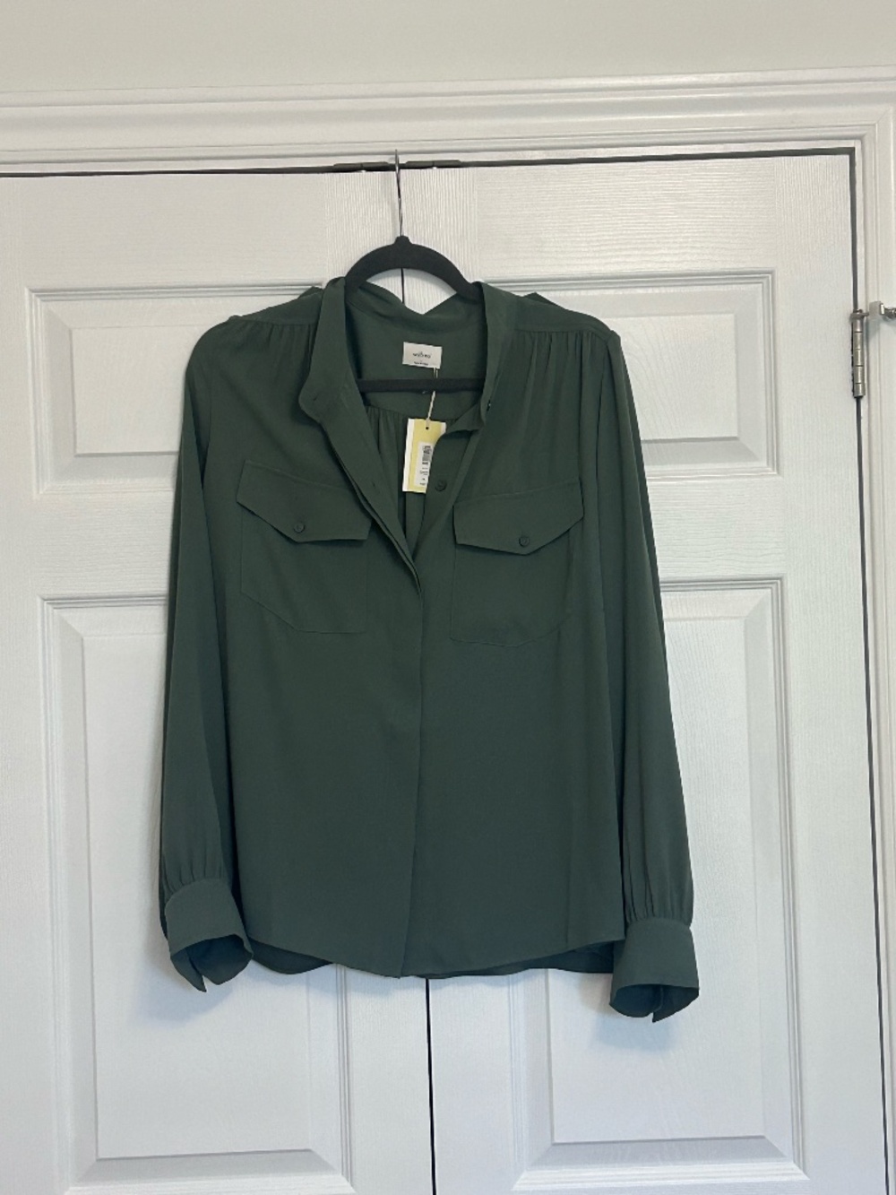 Aritzia Wilfred Overture Blouse Sagesse Green Size L NWT